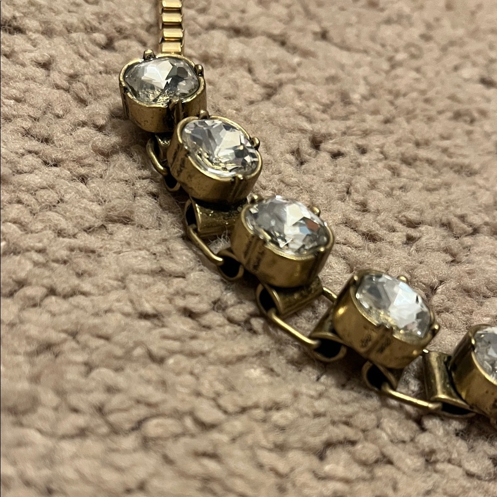 Ann Taylor Gold Necklace with Clear Accents - Picture 3 of 4